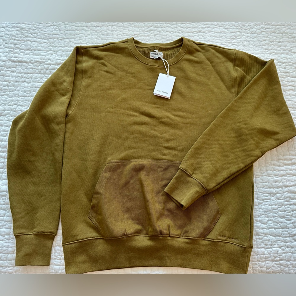 NWT - Banks Journal - Olive green pullover crew neck sweatshirt